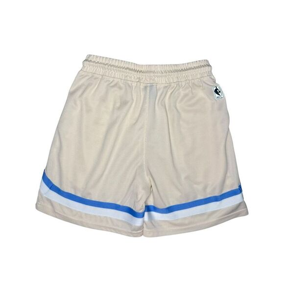NBA Boys Large Basketball Shorts Beige Blue Drawstring Pockets - Picture 5 of 6